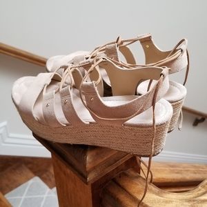Michael Kors platform suede espadrilles Size 8
